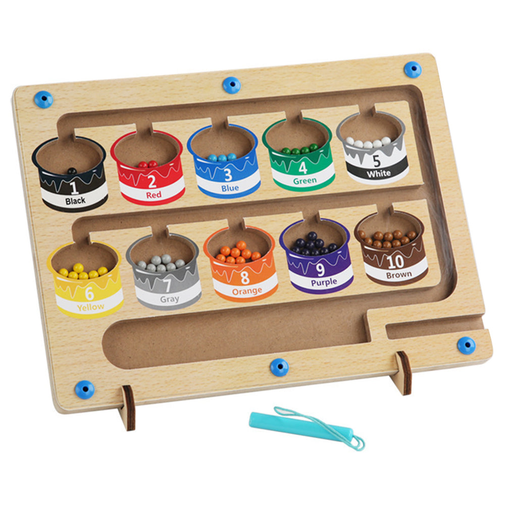 Wooden Magnetic Colorful Beads Number Maze Counting Game Kids Color Recognition Educational Toy Wooden Magnetic Colorful Beads Number Maze Counting Game Kids Color Recognition Educational Toy